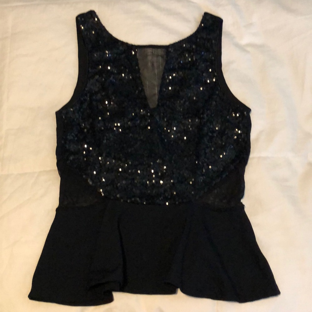 Bebe black sleeve-less top